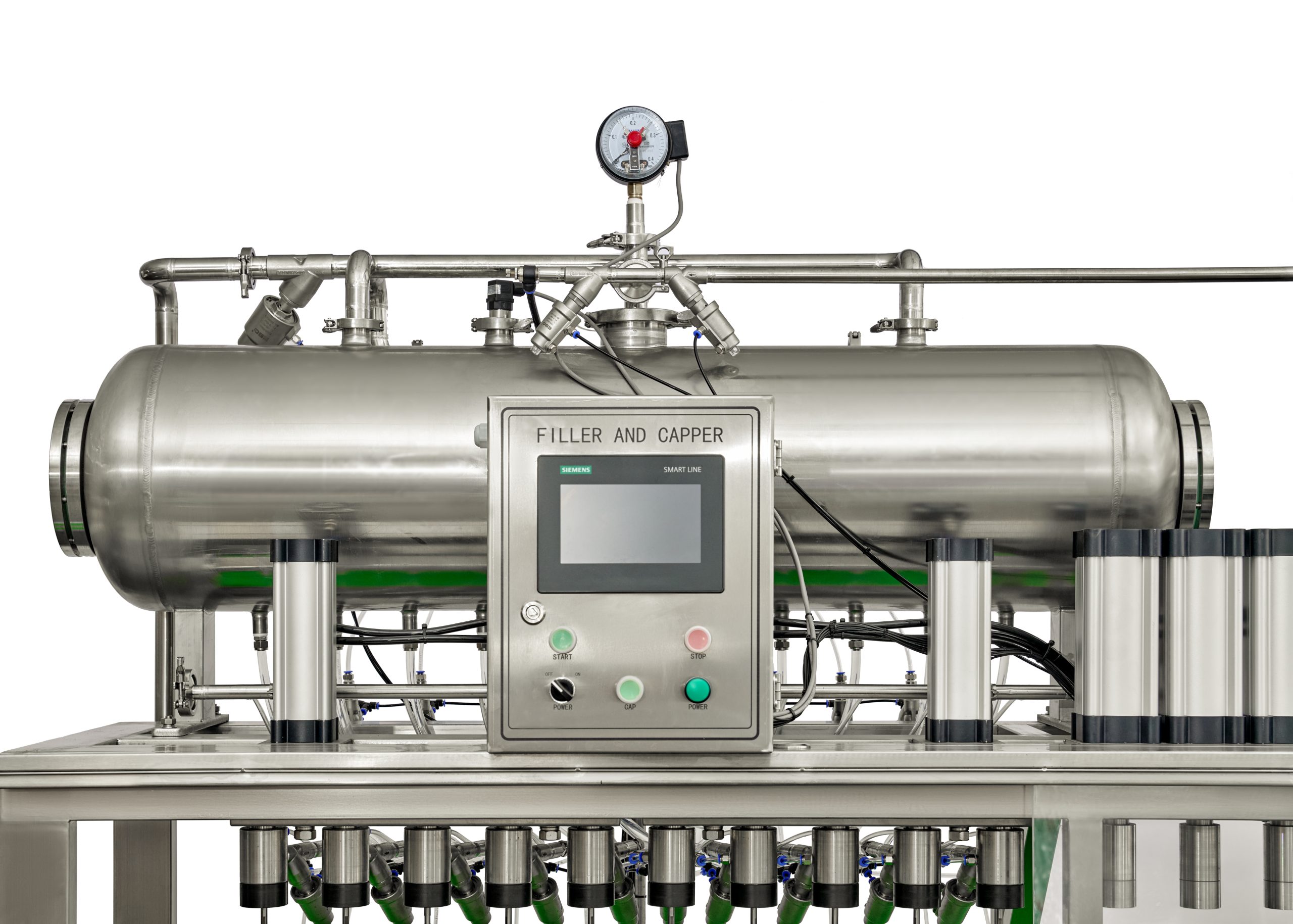 Semi-automatic 10 heads Isobaric filler with crown capper 6 | ProFruit Machinery