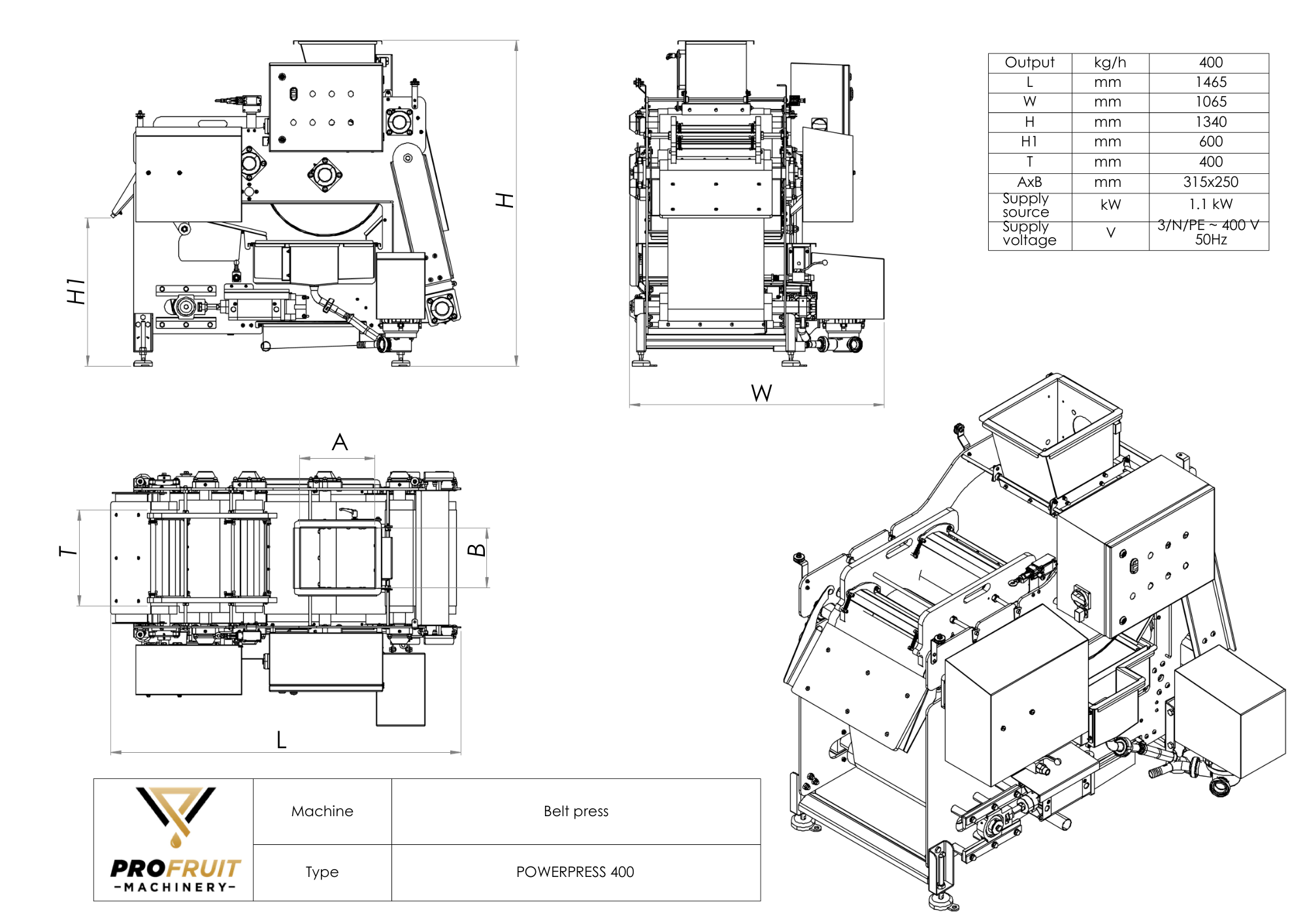 Belt Press POWERPRESS 400 | ProFruit Machinery
