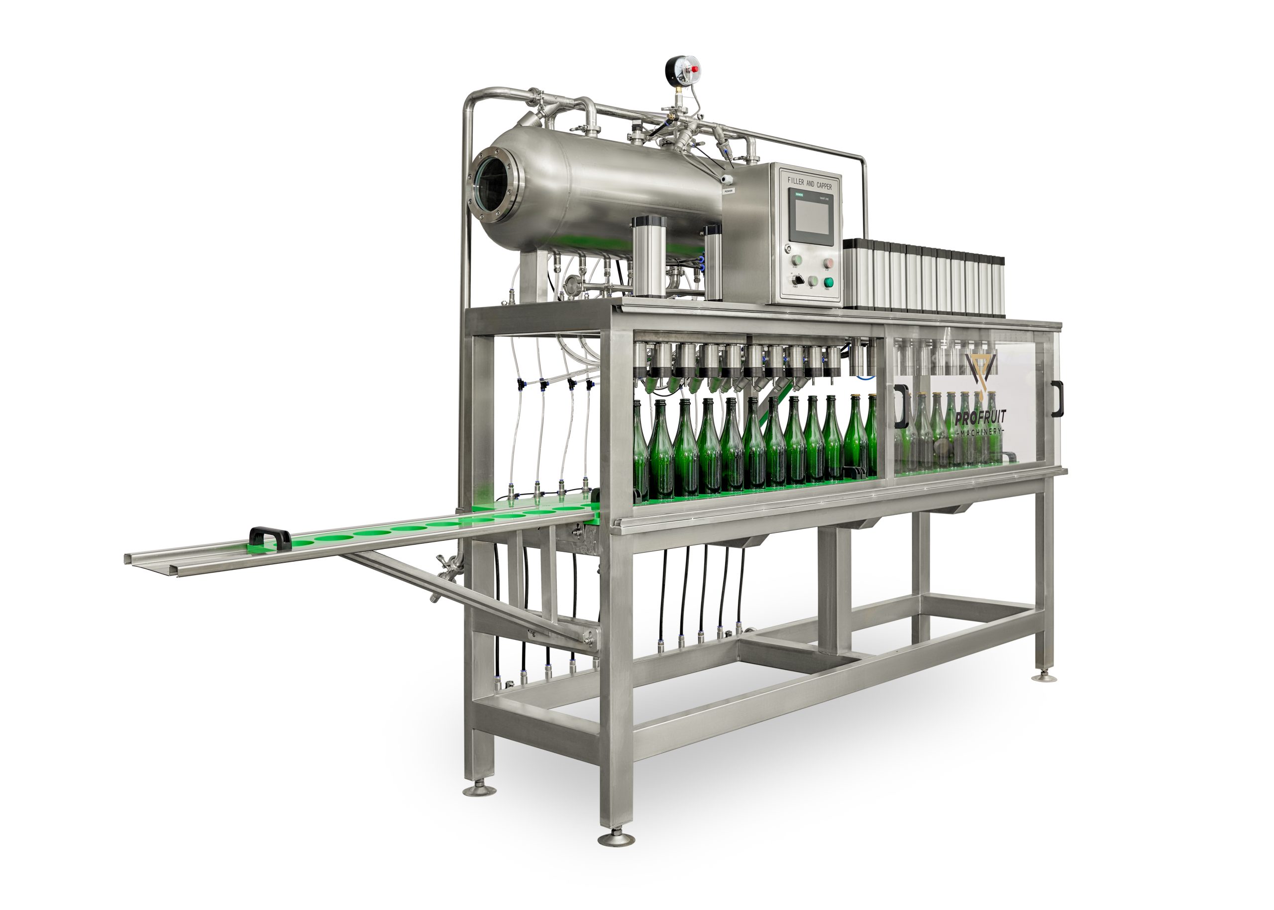 Semi-automatic 10 heads Isobaric filler with crown capper 5 | ProFruit Machinery