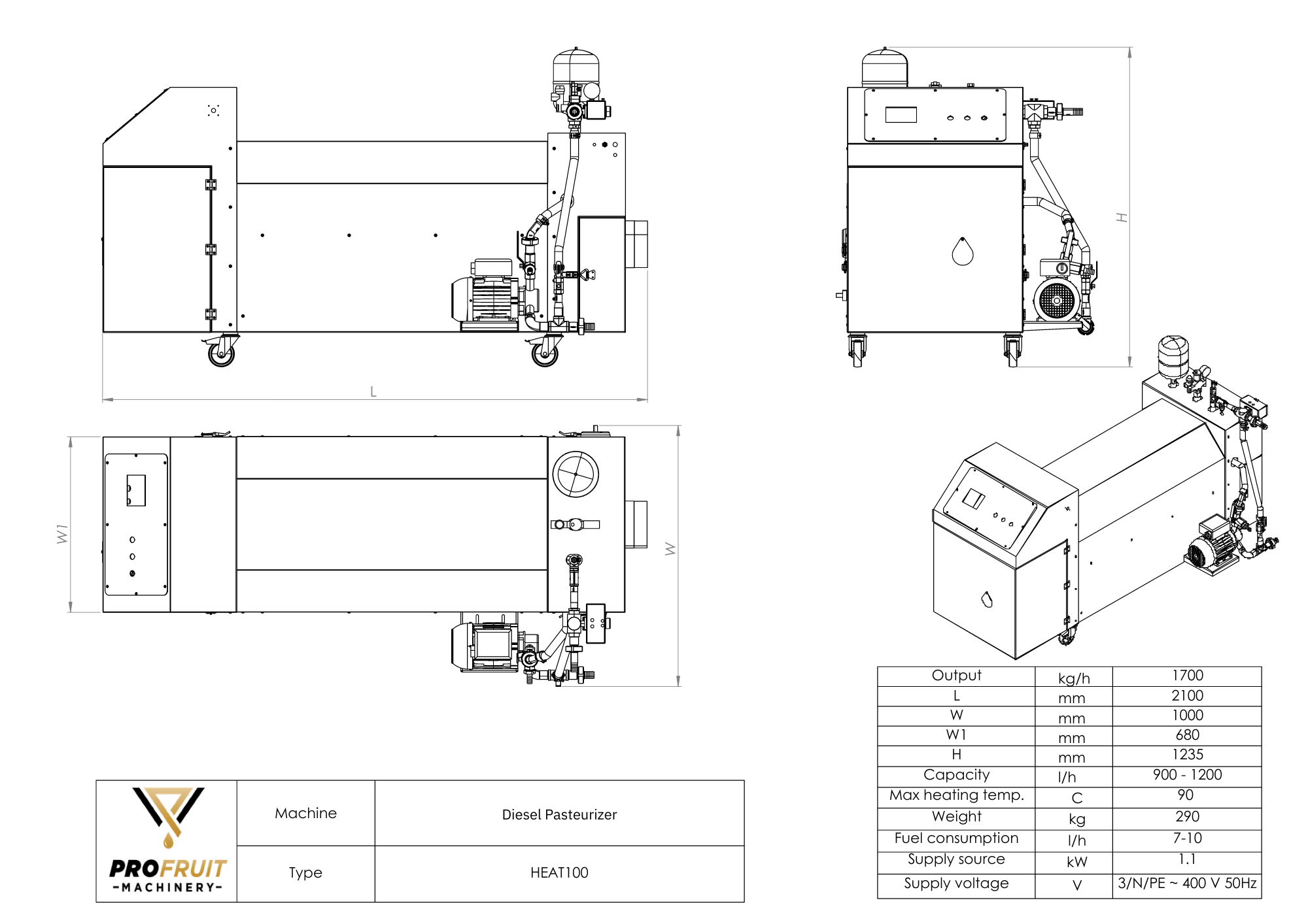pasteurizer heat 1000 | ProFruit Machinery