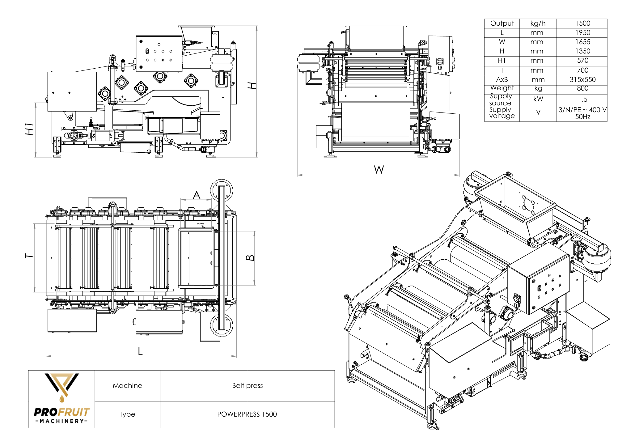 belt press1500 | ProFruit Machinery