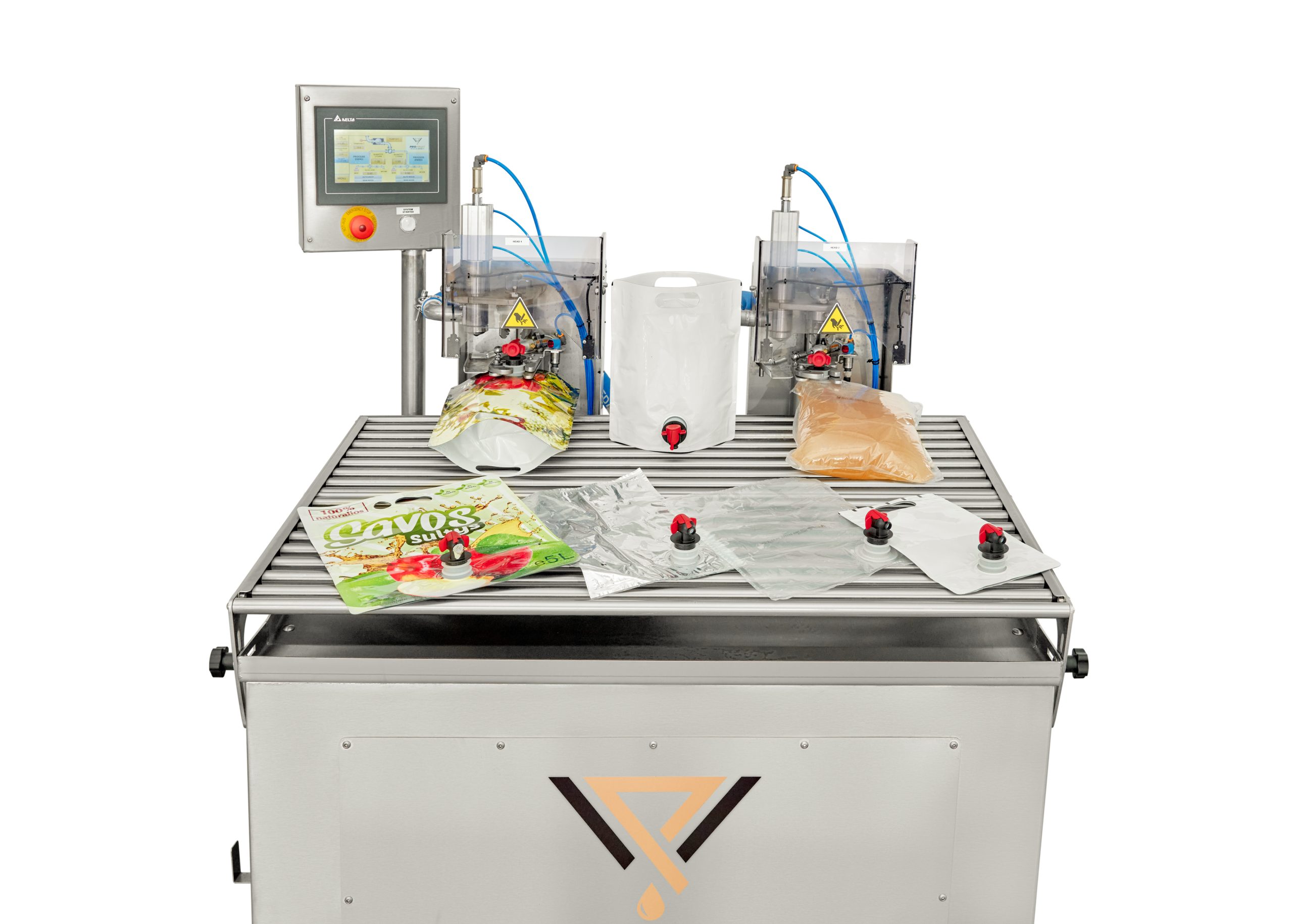 2-head Bag in Box Filler Double flow different bags | ProFruit Machinery