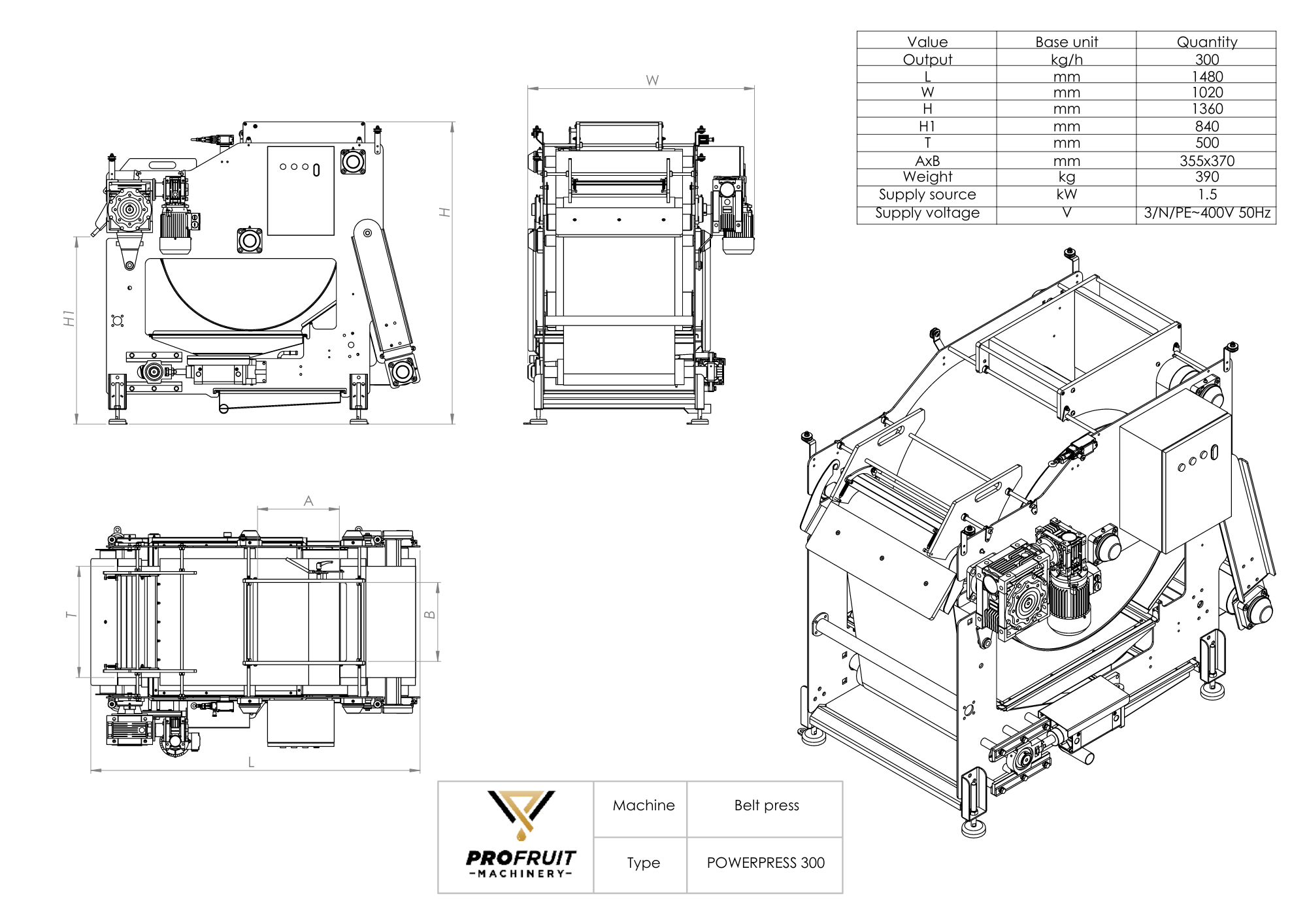 Belt Press POWERPRESS 300 | ProFruit Machinery